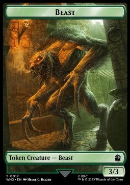 Fish Token (U 1/1) // Beast Token (G 3/3) (V.1) - Universes Beyond: Doctor Who: Extras (Token) [XWHO-T 10/17]