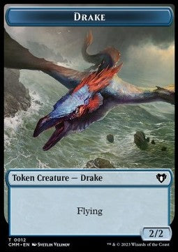 Drake Token (U 2/2) // Elemental Token (R 3/1 Trample, haste) - Commander Masters: Extras (Token) [XCMM-T 12/26]