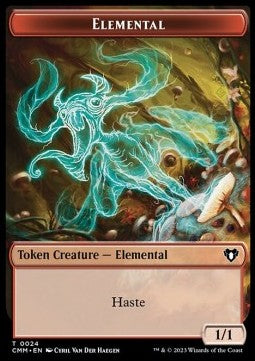 Elemental Token (R 1/1 Haste) // Ob Nixilis of the Black Oath Emblem - Commander Masters: Extras (Token) [XCMM-T 24/52]