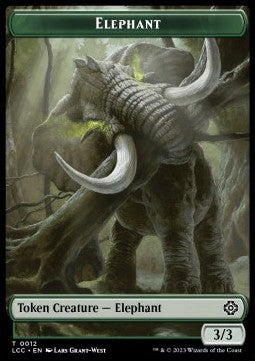 Elephant Token (G 3/3) // Dinosaur Token (G 3/3 Trample) - The Lost Caverns of Ixalan: Tokens (Token) [TLCI-CT 12/10]
