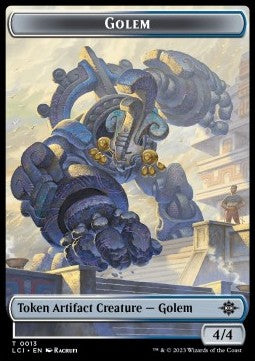 Golem Token (A 4/4) // Treasure Token (V.2) - The Lost Caverns of Ixalan: Tokens (Token) [TLCI-T 13/REX02]