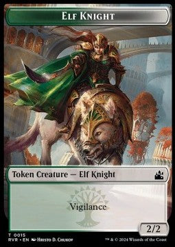 Elf Knight Token (Green and White 2/2) - Ravnica Remastered: Tokens (Token) [TRVR-T15]