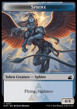 Sphinx Token (White and Blue 4/4) - Ravnica Remastered: Tokens (Token) [TRVR-T17]