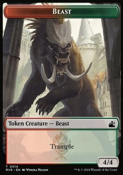 Beast Token (RG 4/4) // Saproling Token (G 1/1) - Ravnica Remastered: Tokens (Token) [TRVR-T 14/12]
