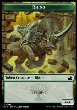 Rhino Token (G 4/4) // Spirit Token (WB 1/1) - Ravnica Remastered: Tokens (Token) [TRVR-T 11/18]