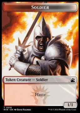 Soldier Token (RW 1/1) // Spirit Token (WB 1/1) - Ravnica Remastered: Tokens (Token) [TRVR-T 16/18]