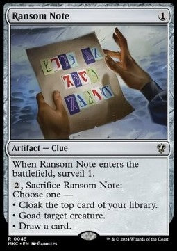Ransom Note (V.1) - Commander: Murders at Karlov Manor (Rare) [MKC-45]