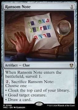Ransom Note (V.2) - Commander: Murders at Karlov Manor (Rare) [MKC-46]