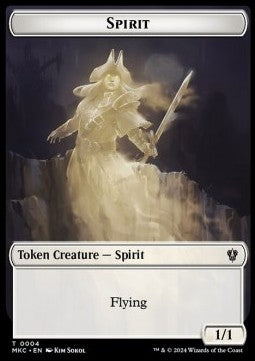 Spirit Token (W 1/1) // Phyrexian Germ Token (B 0/0) - Murders at Karlov Manor: Tokens (Token) [TMKM-CT 4/10]