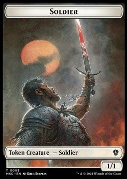 Soldier Token (W 1/1) // Kobolds of Kher Keep Token (R 0/1) - Murders at Karlov Manor: Tokens (Token) [TMKM-CT 3/12]