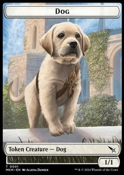 Dog Token (W 1/1) // Detective Token (WU 2/2) - Murders at Karlov Manor: Tokens (Token) [TMKM-T 1/10]