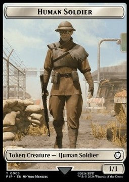 Human Soldier Token (W 1/1) // Settlement Token - Universes Beyond: Fallout: Tokens (Token) [TPIP-T 3/8]