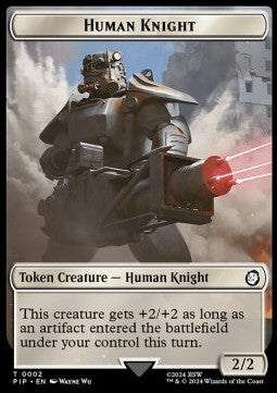 Human Knight Token (W 2/2) // Food Token (V.3) - Universes Beyond: Fallout: Tokens (Token) [TPIP-T 2/14]
