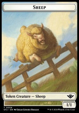 Sheep Token (W 1/1) // Treasure Token - Outlaws of Thunder Junction: Tokens (Token) [TOTJ-T 4/18]