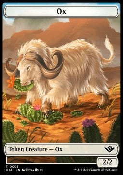 Ox Token (W 2/2) // Treasure Token - Outlaws of Thunder Junction: Tokens (Token) [TOTJ-T 3/18]