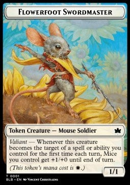 Flowerfoot Swordmaster Token (W 1/1) // Rabbit Token (W 1/1) - Bloomburrow: Tokens (Token) [TBLB-T 1/3]