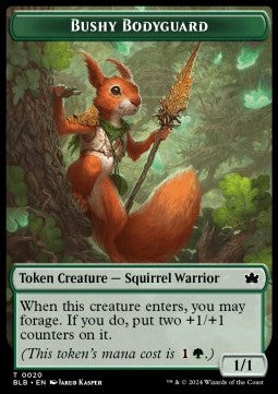Bushy Bodyguard Token (G 1/1) // Ral, Crackling Wit Emblem - Bloomburrow: Tokens (Token) [TBLB-T 20/30]