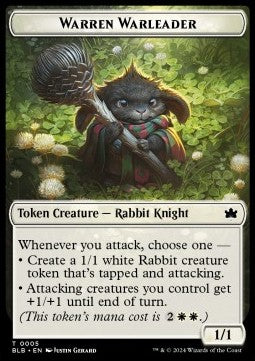 Warren Warleader Token (W 1/1) // Bat Token (B 1/1) - Bloomburrow: Tokens (Token) [TBLB-T 5/10]