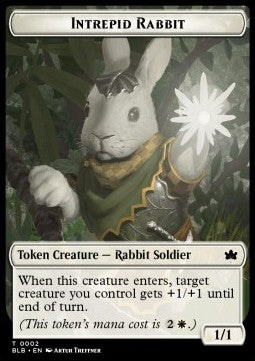 Intrepid Rabbit Token (W 1/1) // Wall Token (W 0/4) - Bloomburrow: Tokens (Token) [TBLB-T 2/4]