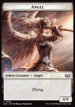 Angel Token (W 4/4) // Glimmer Token (W 1/1) - Duskmourn: House of Horror: Tokens (Token) [TDSK-CT 2/4]