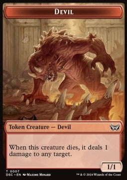 Devil Token (R 1/1) // Scarecrow Token (A 4/4) - Duskmourn: House of Horror: Tokens (Token) [TDSK-CT 7/23]
