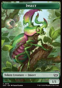 Insect Token (G 1/1) // Manifest Token (C 2/2) - Duskmourn: House of Horror: Tokens (Token) [TDSK-CT 10/18]