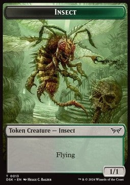 Insect Token (BG 1/1 Flying) // Manifest Token (C 2/2) - Duskmourn: House of Horror: Tokens (Token) [TDSK-T 13/18]