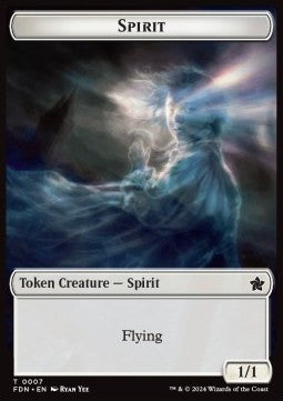 Spirit Token (W 1/1) // Cat Token (W 1/1) - Magic: The Gathering Foundations: Tokens (Token) [TFDN-T 7/1]