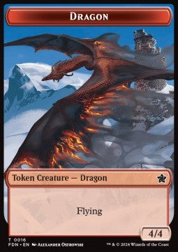 Dragon Token (R 4/4) // Dragon Token (R 5/5) - Magic: The Gathering Foundations: Tokens (Token) [TFDN-T 16/17]