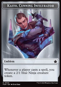 Kaito, Cunning Infiltrator Emblem // Ninja Token (U 2/1) - Magic: The Gathering Foundations: Tokens (Token) [TFDN-T 24/12]
