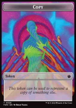 Copy Token // Human Token (W 1/1) - Magic: The Gathering Foundations: Tokens (Token) [TFDN-T 26/3]