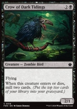 Crow of Dark Tidings - Magic: The Gathering Foundations: Beginner Box (Common) [BFDN-519]