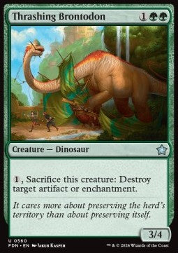 Thrashing Brontodon - Magic: The Gathering Foundations: Beginner Box (Uncommon) [BFDN-560]