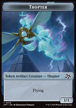Thopter Token (A 1/1) // Golem Token (A 3/3 Trample) - Aetherdrift: Tokens (Token) [TDFT-CT 10/14]