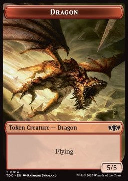 Dragon Token (R 5/5) // Treasure Token - Tarkir: Dragonstorm: Tokens (Token) [TTDM-CT 14/16]
