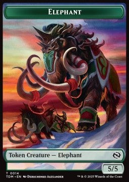 Elephant Token (G 5/5) // Treasure Token - Tarkir: Dragonstorm: Tokens (Token) [TTDM-T 14/16]