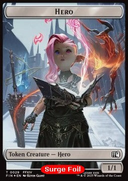 Hero Token (W 1/1) // Bird Token (U 1/1 Flying, vigilance) (V.4) - Magic: The Gathering - FINAL FANTASY: Tokens (Token) [TFIN-CT 29/4]