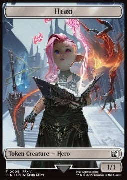 Hero Token (W 1/1) // Bird Token (U 1/1 Flying, vigilance) (V.2) - Magic: The Gathering - FINAL FANTASY: Tokens (Token) [TFIN-CT 5/4]