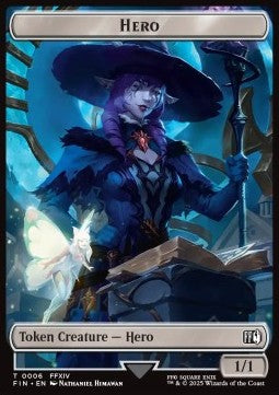 Hero Token (W 1/1) // Wizard Token (B 0/1) (V.1) - Magic: The Gathering - FINAL FANTASY: Tokens (Token) [TFIN-T 6/15]