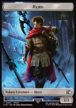 Hero Token (W 1/1) // Wizard Token (B 0/1) (V.2) - Magic: The Gathering - FINAL FANTASY: Tokens (Token) [TFIN-T 7/15]