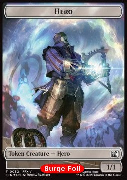 Hero Token (W 1/1) // Human Soldier Token (W 1/1) (V.3) - Magic: The Gathering - FINAL FANTASY: Tokens (Token) [TFIN-CT 32/1]
