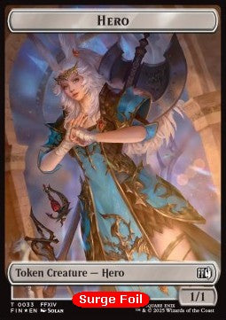 Hero Token (W 1/1) // Human Soldier Token (W 1/1) (V.4) - Magic: The Gathering - FINAL FANTASY: Tokens (Token) [TFIN-CT 33/1]