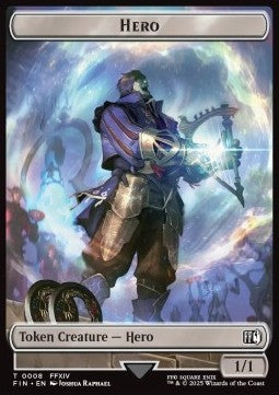 Hero Token (W 1/1) // Human Soldier Token (W 1/1) (V.1) - Magic: The Gathering - FINAL FANTASY: Tokens (Token) [TFIN-CT 8/1]