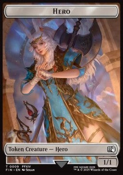 Hero Token (W 1/1) // Human Soldier Token (W 1/1) (V.2) - Magic: The Gathering - FINAL FANTASY: Tokens (Token) [TFIN-CT 9/1]