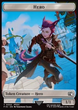 Hero Token (W 1/1) // Food Token (V.2) - Magic: The Gathering - FINAL FANTASY: Tokens (Token) [TFIN-T 3/22]
