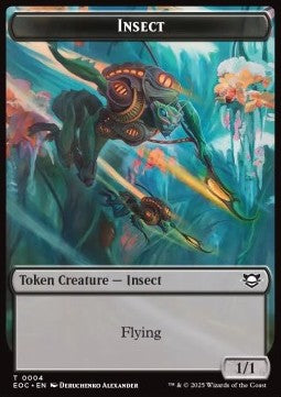 Insect Token (B 1/1 Flying) // Beast Token (G 3/3) - Edge of Eternities: Tokens (Token) [TEOE-CT 4/5]