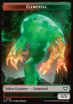 Elemental Token (RG 5/5) // Gnome Token (A 1/1) - Edge of Eternities: Tokens (Token) [TEOE-CT 8/11]