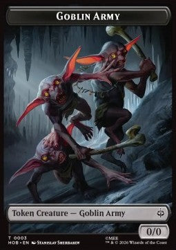 Goblin Army Token (B 0/0) // Wolf Token (G 2/2)